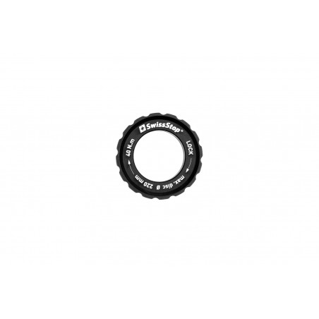 SwissStop Centerlock Lockring MTB, Alu, schwarz, 3.74mm, bis 220mm