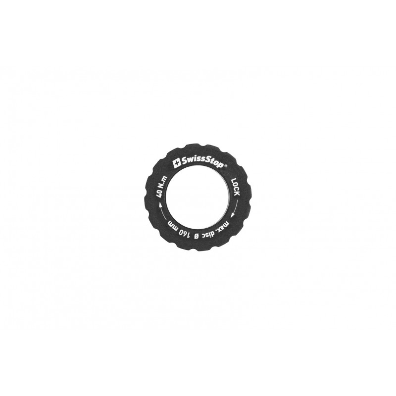 SwissStop Centerlock Lockring Road, Alu, schwarz, 2.15mm, bis 160mm