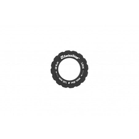 SwissStop Centerlock Lockring Road, Alu, schwarz, 2.15mm, bis 160mm