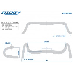 Ritchey Road Lenker WCS Venturemax V2 40cm (c-c oben), Blatte black, 31.8mm, Di2 internal routing