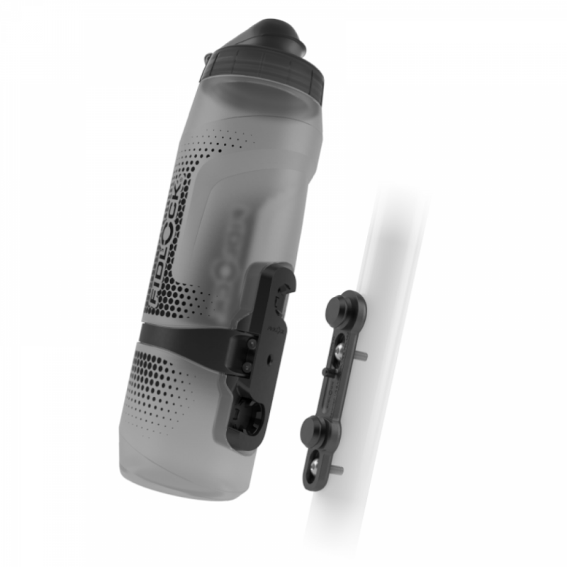 Fidlock Twist Trinkflasche 800 ml mit Magnet-Befestigung, inkl. Twist Bike Base. Transparent Black.