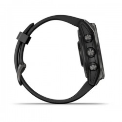 Garmin fēnix® 7S – Sapphire Solar Edition, Schiefergraues DLC-Titan mit schwarzem Armband