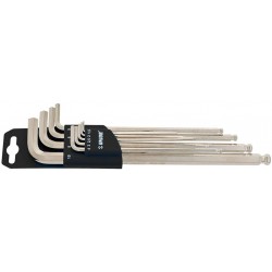 Unior Kugelkopf-Sechskant Stiftschlüssel, lange Ausführung, Set im Kunststoffclip, 9-teilig