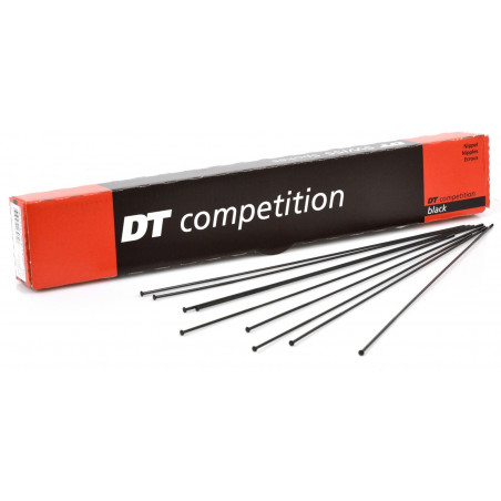 DT Swiss Speichen Competition Race straightpull 250mm schwarz, 2,0/1,6mm, ohne Nippel, Karton à 100 Stk.