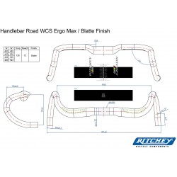 Ritchey Road Lenker WCS Ergomax 46cm (c-c oben), blatte black, 31.8mm Di2 internal routing