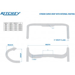 Ritchey Road Lenker Comp 20 Streem III Curve 44cm (c-c), blatte black, 31.8mm Full internal routing & Di2