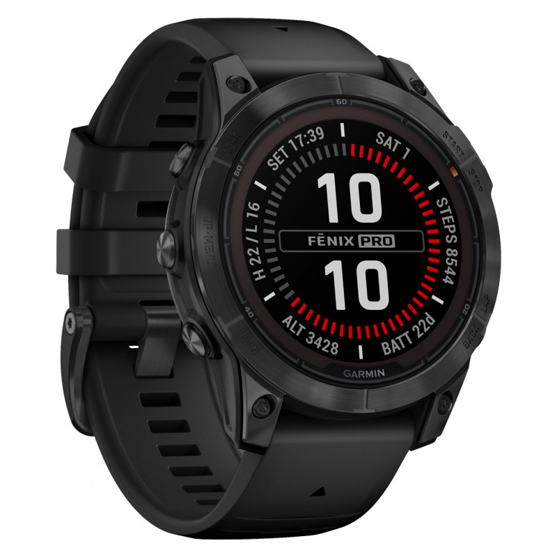 Garmin fenix 7 Pro Solar, Glass, SltGrySS w/Blk Bnd