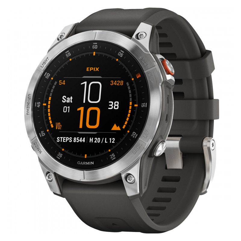 Garmin EPIX 2,Slate/SS w/Silicone Band