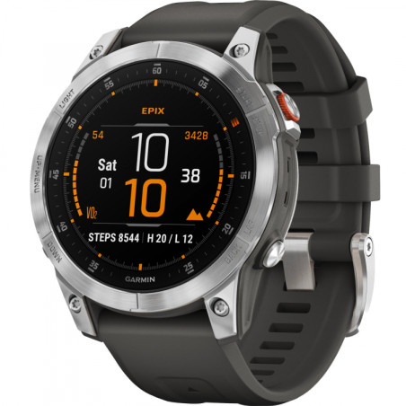 Garmin EPIX 2,Slate/SS w/Silicone Band