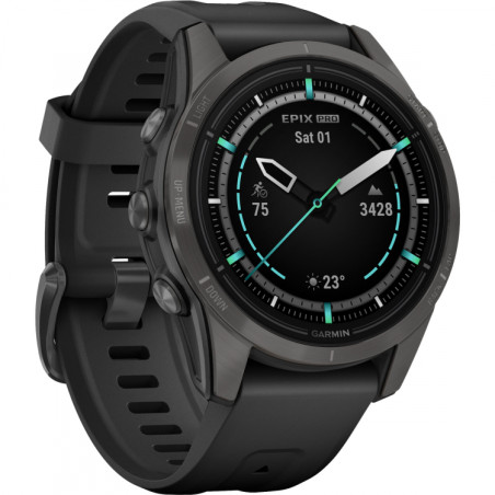 Garmin EPIX PRO, 42mm, Saph, CrbnGry DLC Ti, Black