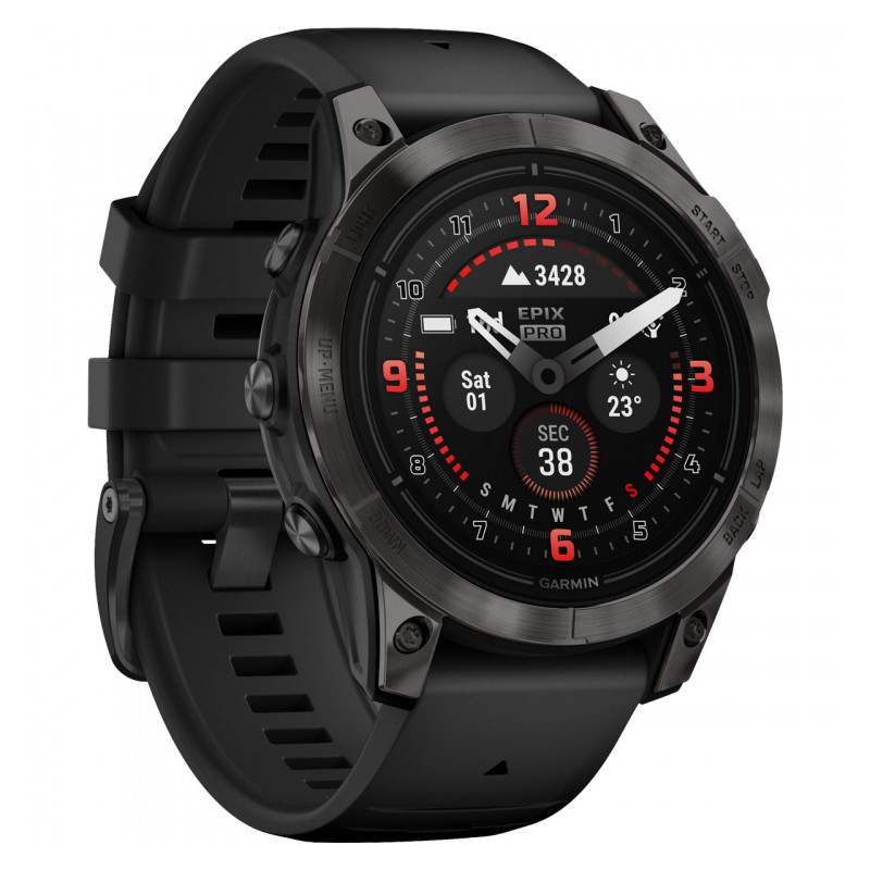 Garmin EPIX PRO, 47, Saph, CrbnGryDLC Ti, Black