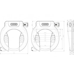 Abus Rahmenschloss Pro Amparo 4750S NR ohne Halter schwarz