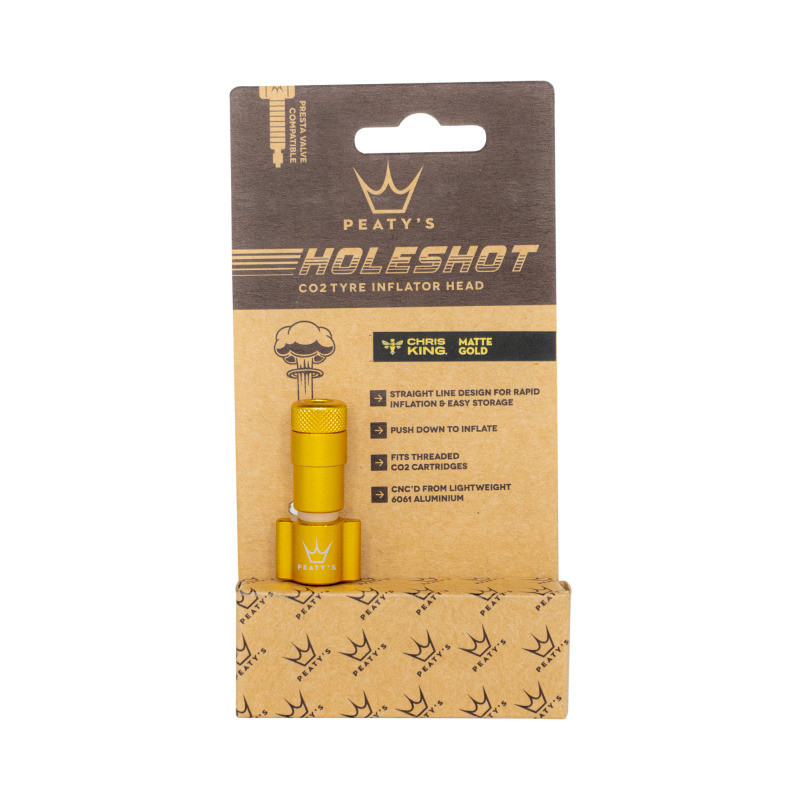 Peaty's Holeshot CO2 Tyre Inflator Head, Gold