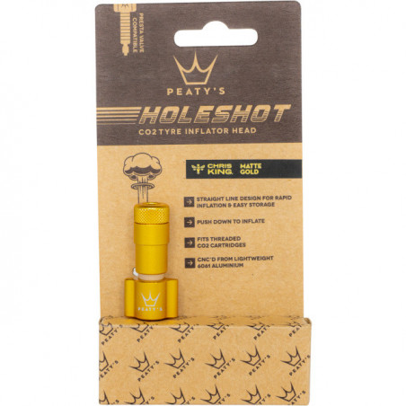 Peaty's Holeshot CO2 Tyre Inflator Head, Gold