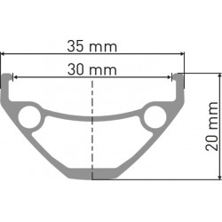 DT Swiss E 593 Felge DB 26" 30 32L