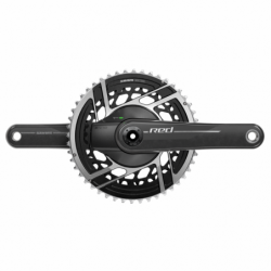 Quarq MY24 Power Meter Crankset Red AXS 2x DUB, 160mm/50/37t, natural carbon