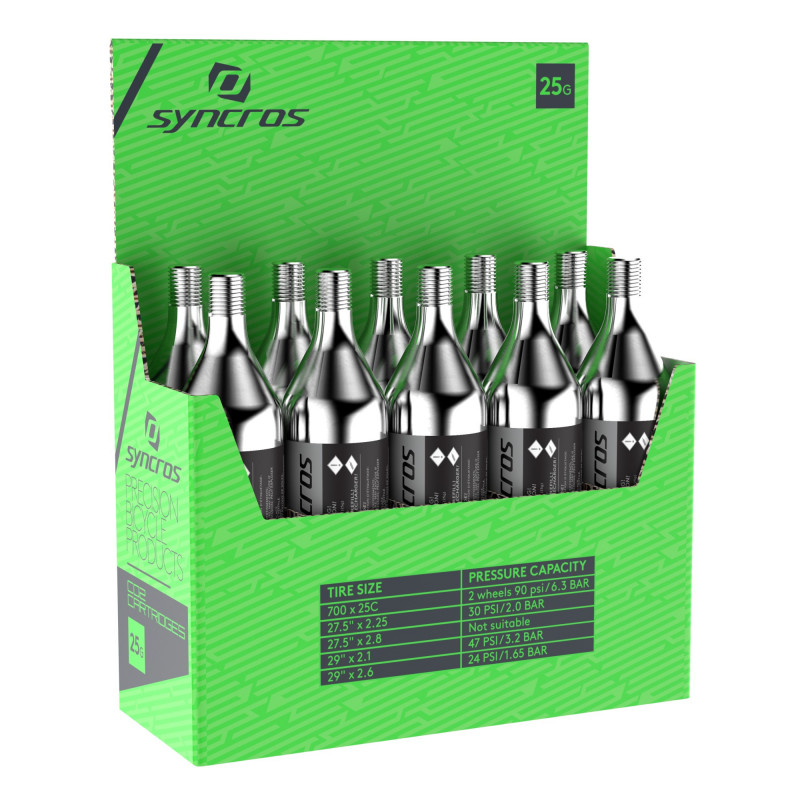 Syncros CO2 cartridge 25g thread., 10Stk.