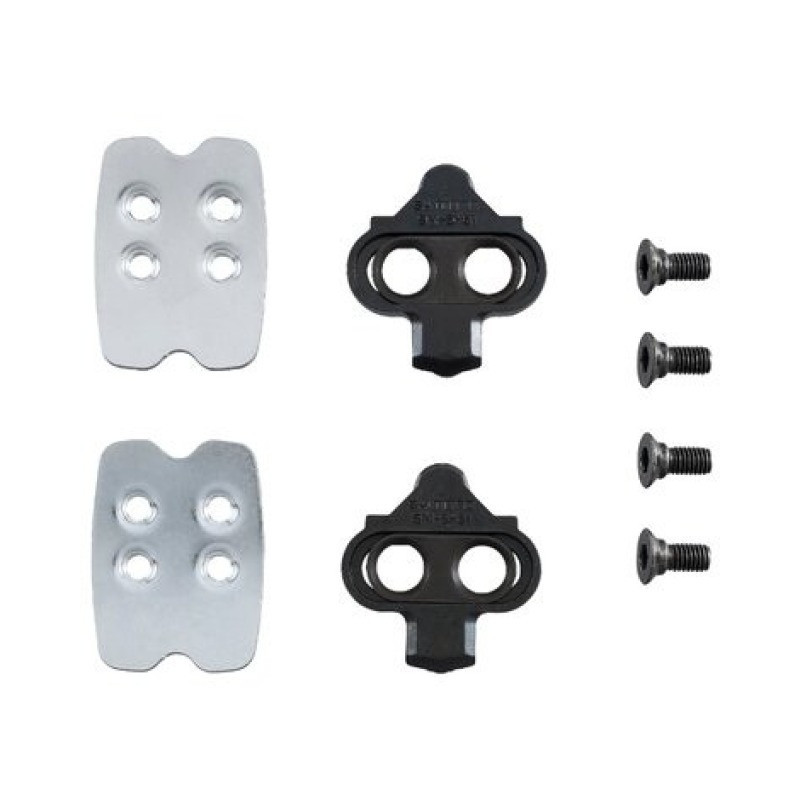 Shimano SPD Cleatset Einfach-Auslösung mit Gegenplatte , SM-SH51 schwarz