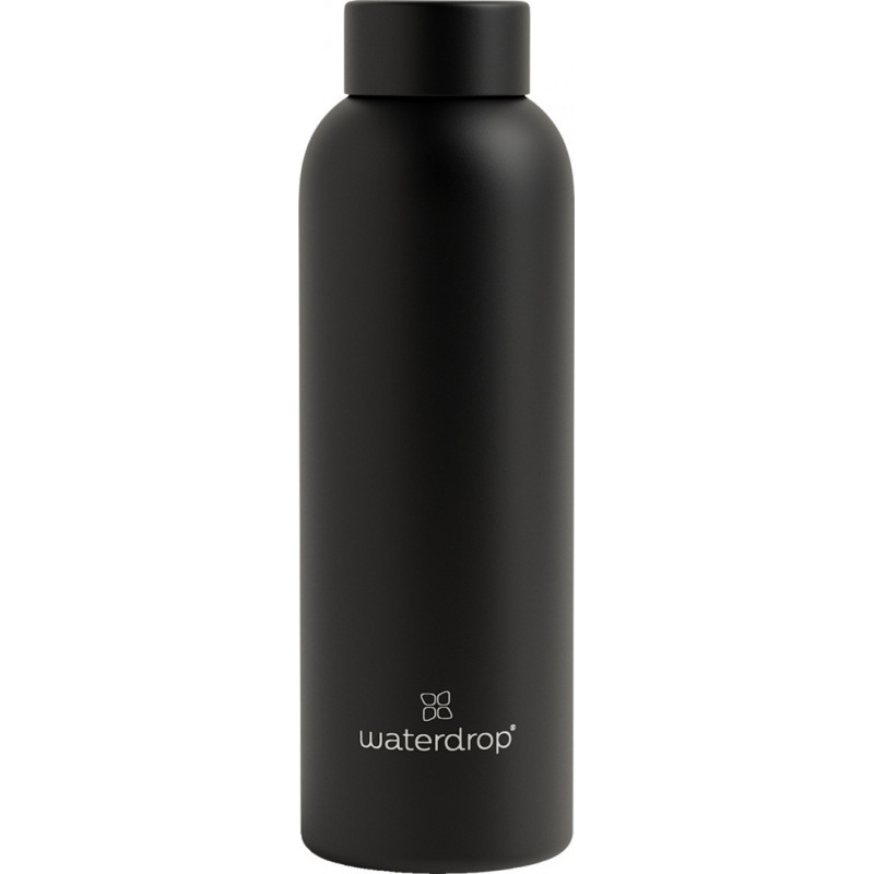 waterdrop Steel Bottle Black Matt / 0.6l