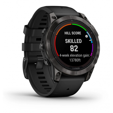 Garmin fenix 7 Pro Saph Solar, Crbn Gry DLC Ti w/Black Band, Sportuhr