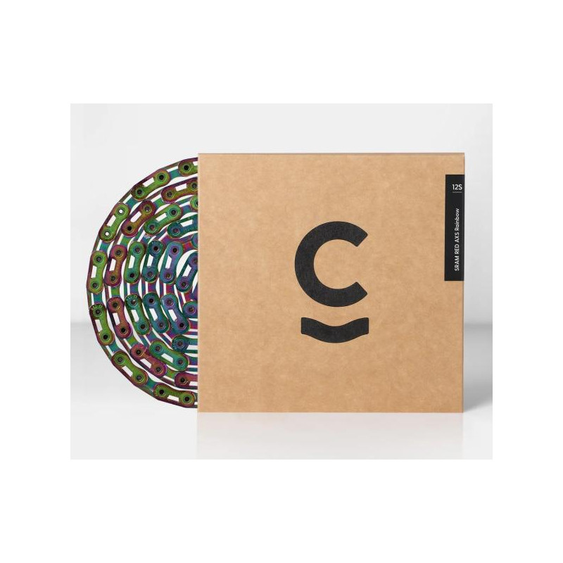 CYCLOWAX Pre waxed Chain SRAM Red E1 FlatTop 12 fach 114 Glieder rainbow Kette