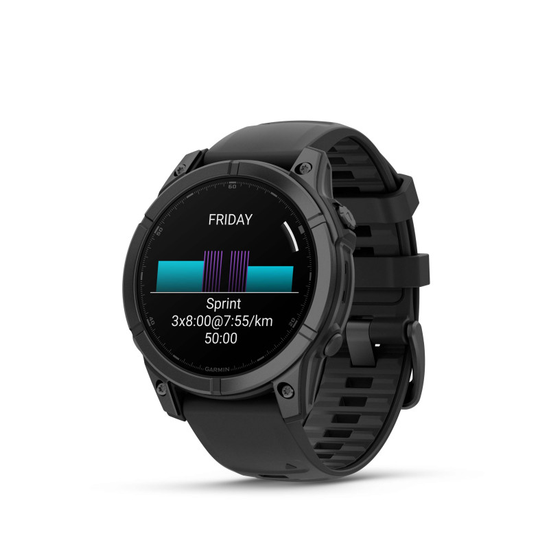 Garmin fēnix® E – 47 mm, AMOLED, mit QuickFit®-Silikon-Armband 22 mm, Sportuhr