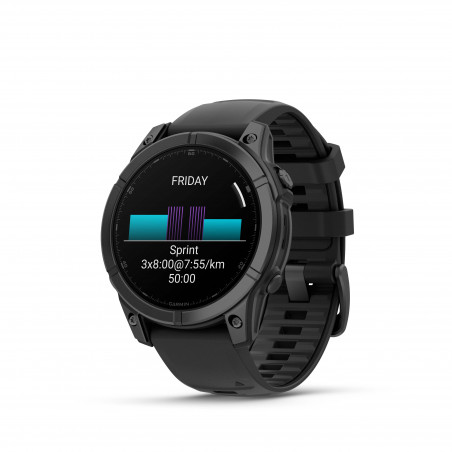Garmin fēnix® E – 47 mm, AMOLED, mit QuickFit®-Silikon-Armband 22 mm, Sportuhr