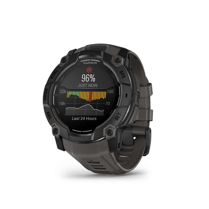 Garmin Instinct 3 – 45 mm, AMOLED, mit Silikon-Wechselarmband 22 mm, Sportuhr