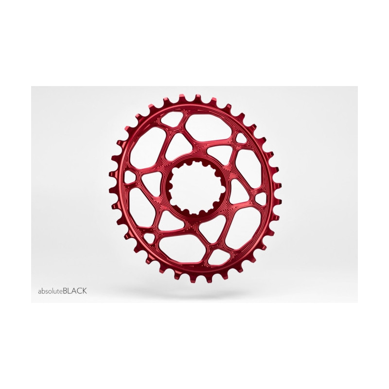 absoluteBLACK, Kettenblatt, OVAL, MTB, für Sram, DIRECT MOUNT, GXP - N/W, 6mm Versatz, RED - ROT, 34 Zähne
