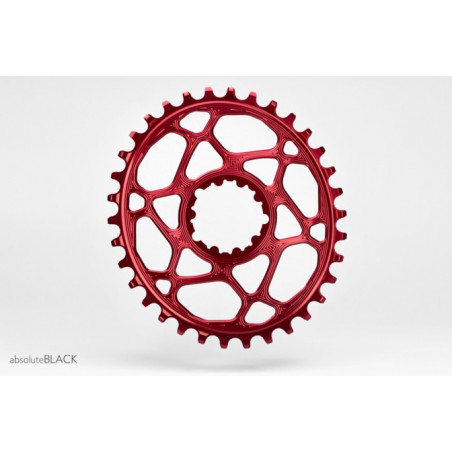 absoluteBLACK, Kettenblatt, OVAL, MTB, für Sram, DIRECT MOUNT, GXP - N/W, 6mm Versatz, RED - ROT, 34 Zähne
