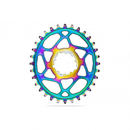 absoluteBLACK, Kettenblatt, OVAL, MTB, für Sram, DIRECT MOUNT, GXP, 3mm Versatz, Boost, PVD RAINBOW oil slick, 36 Zähne