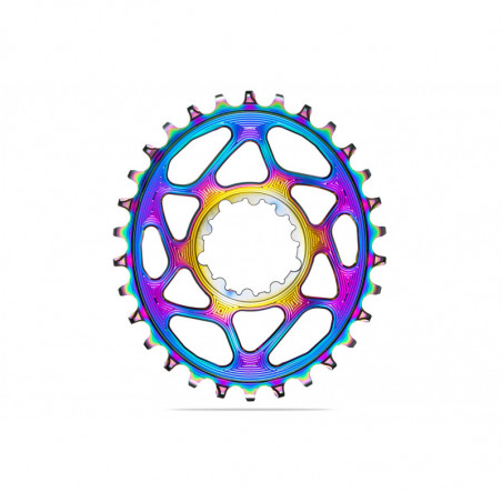 absoluteBLACK, Kettenblatt, OVAL, MTB, für Sram, DIRECT MOUNT, GXP, 3mm Versatz, Boost, PVD RAINBOW oil slick, 34 Zähne