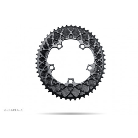 absoluteBLACK, Kettenblatt, OVAL, Road, für Sram 5-Arm-Spider mit hidden bolt, 2-fach 110/5, 52 Zähne, BLACK - schwarz - BK