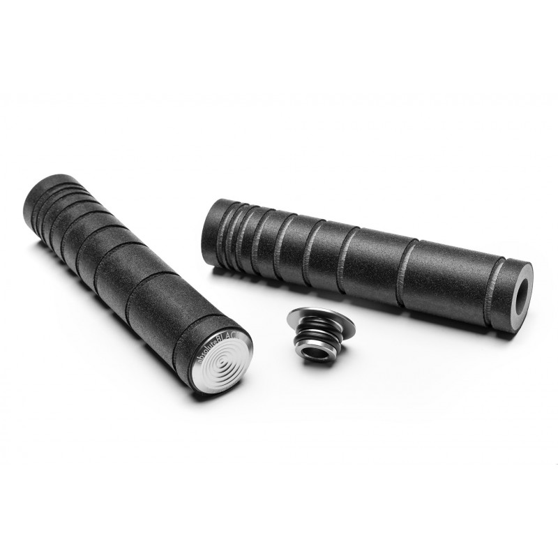 absoluteBLACK, Griffe, SILICONE GRIPS, inkl. Alu-Endkappen, BLACK/ schwarz