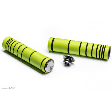 absoluteBLACK, Griffe, SILICONE GRIPS, inkl. Alu-Endkappen, GREEN Lime/ grün