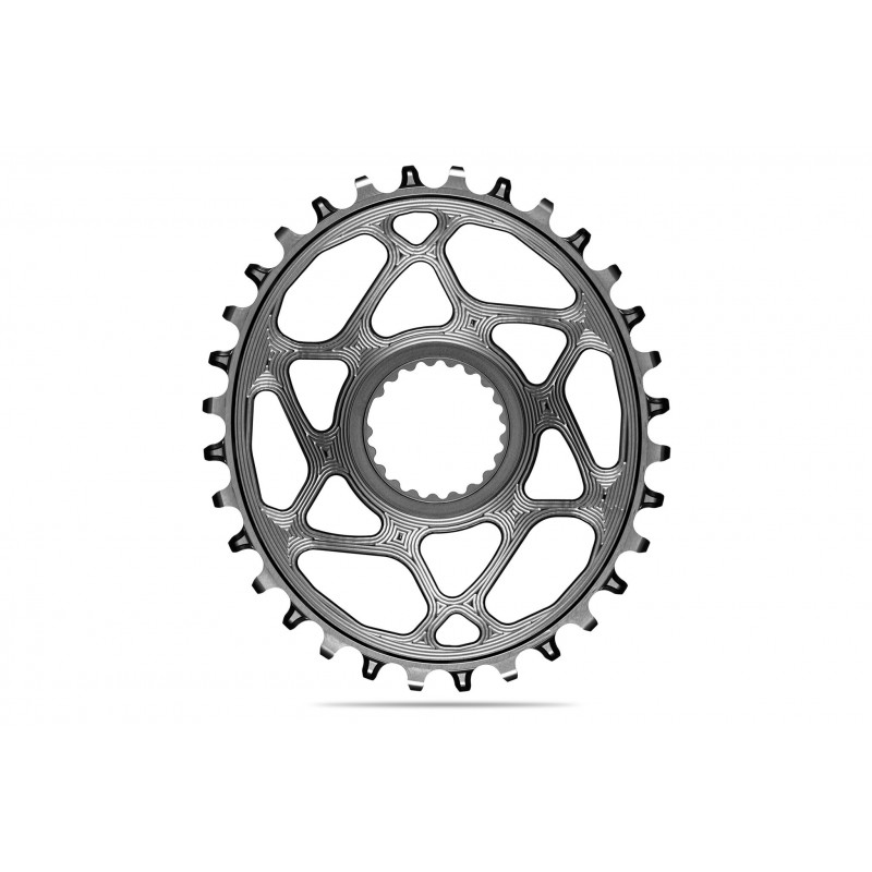 absoluteBLACK, Kettenblatt, OVAL, MTB, für Shimano, DIRECT MOUNT, kompatibel mit HG+ 12-fach Kette, GREY - silber, 28 Zähne