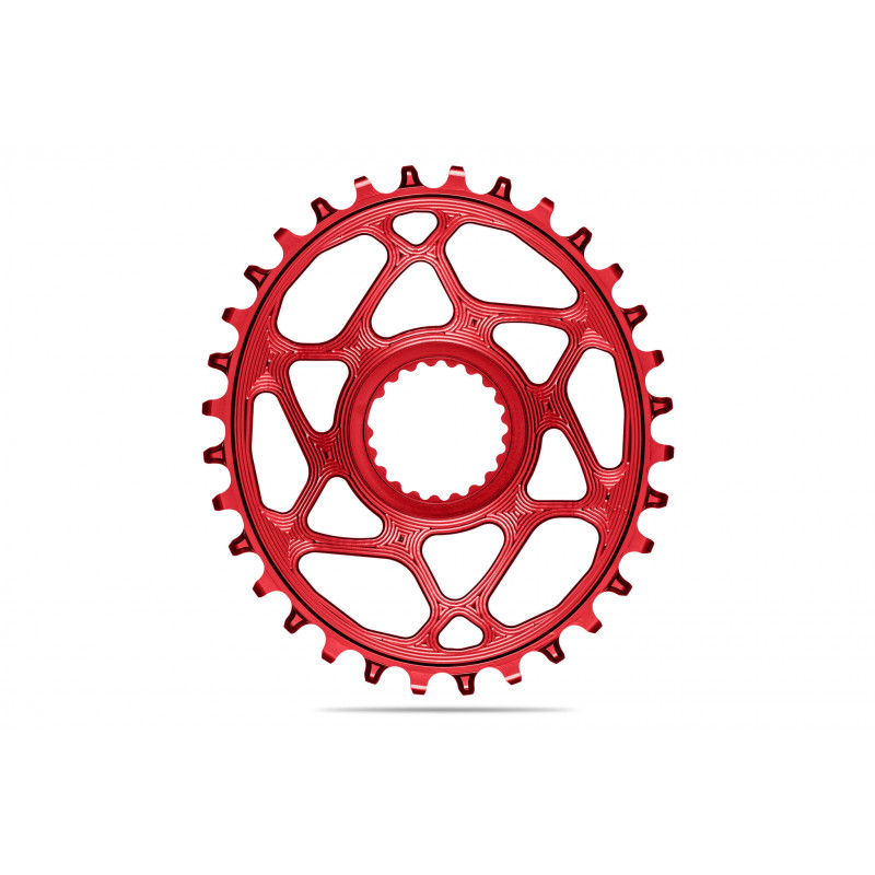 absoluteBLACK, Kettenblatt, OVAL, MTB, für Shimano, DIRECT MOUNT, kompatibel mit HG+ 12-fach Kette, RED - rot, 30 Zähne