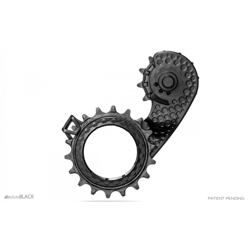 absoluteBLACK, Oversized Pulley Wheel, HOLLOWCage OSPW, Carbon-Ceramic-Pulley, für SHIMANO Ultegra 12speed, BLACK - schwarz
