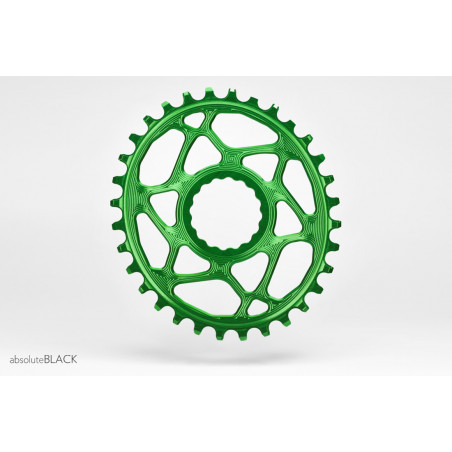 absoluteBLACK, Kettenblatt, OVAL, MTB, für RaceFace Cinch, Direct-Mount, - N/W, GREEN, 34 Zähne