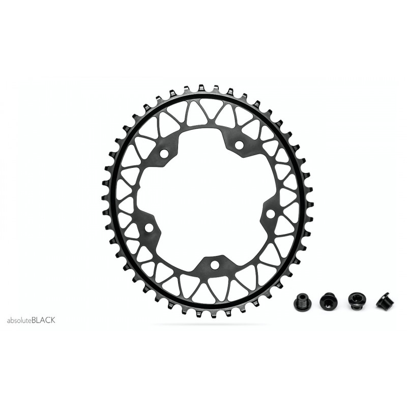 absoluteBLACK, Kettenblatt, OVAL, Gravel - Cyclocross, 1x 110/5, BLACK - SCHWARZ, 48 Zähne
