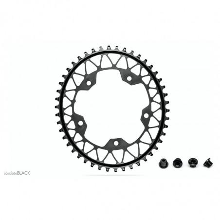 absoluteBLACK, Kettenblatt, OVAL, Gravel - Cyclocross, 1x 110/5, BLACK - SCHWARZ, 48 Zähne