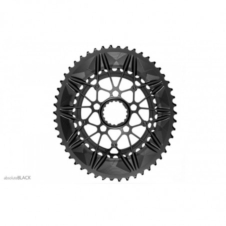 absoluteBLACK, Kettenblatt, OVAL, Road, für Cannondale, Direct-Mount, SpiderRing 52/36 im Set, BLACK only