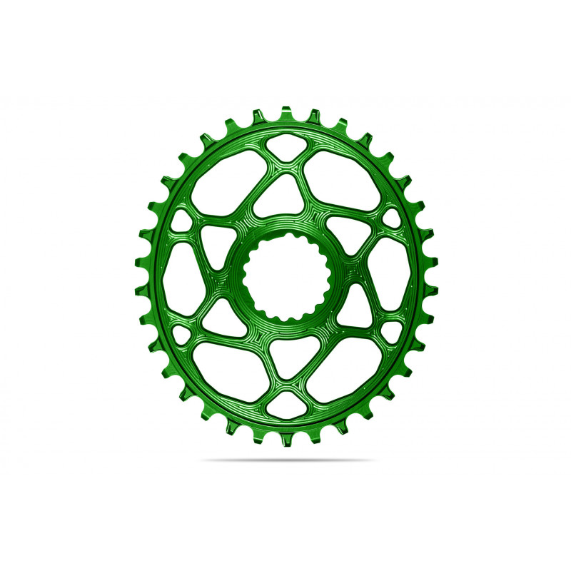 absoluteBLACK, Kettenblatt, OVAL, MTB, für Cannondale Hollowgram, DM, GREEN 34 Zähne