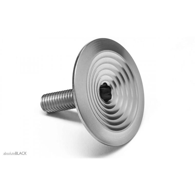 absoluteBLACK, Ahead-Kappe, TOP CAP, new design, ALL-IN-ONE, Kappe und Schraube in einem Stück, TITANIUM - silber - TI