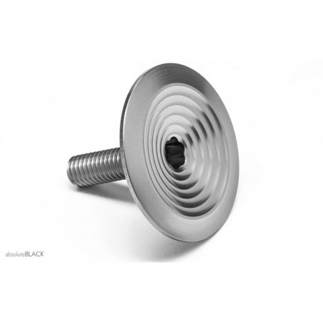 absoluteBLACK, Ahead-Kappe, TOP CAP, new design, ALL-IN-ONE, Kappe und Schraube in einem Stück, TITANIUM - silber - TI