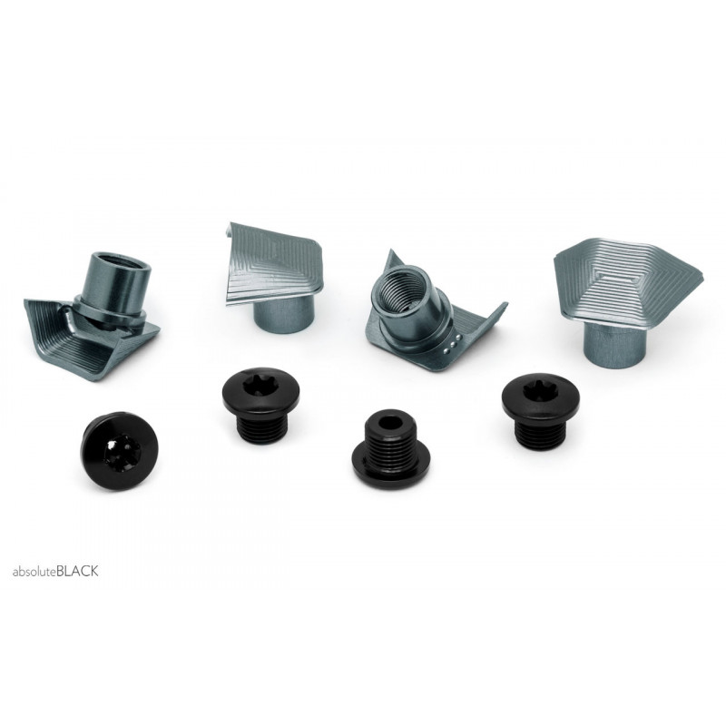 absoluteBLACK, Kettenblattschrauben, Cover & Bolt Set, für Dura Ace 9100 & Di2, BLACK - schwarz - BK
