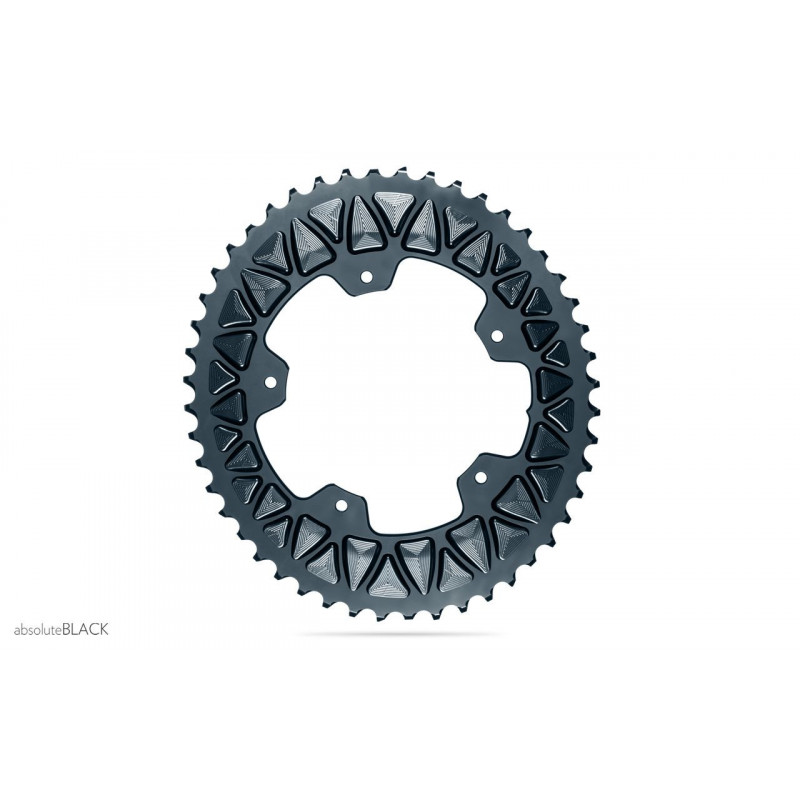 absoluteBLACK, Kettenblatt, OVAL, Road & Gravel, SUB COMPACT, 2-fach 110/5, 48 Zähne, GREY - grau - GR