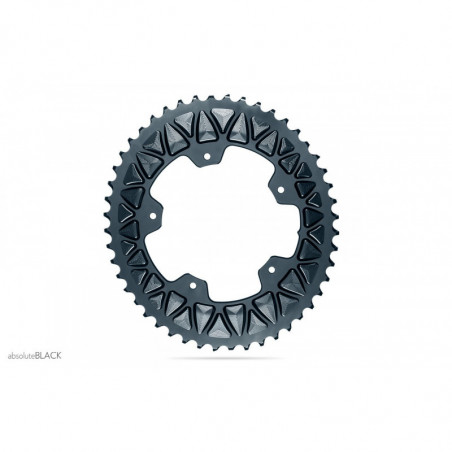 absoluteBLACK, Kettenblatt, OVAL, Road & Gravel, SUB COMPACT, 2-fach 110/5, 48 Zähne, GREY - grau - GR