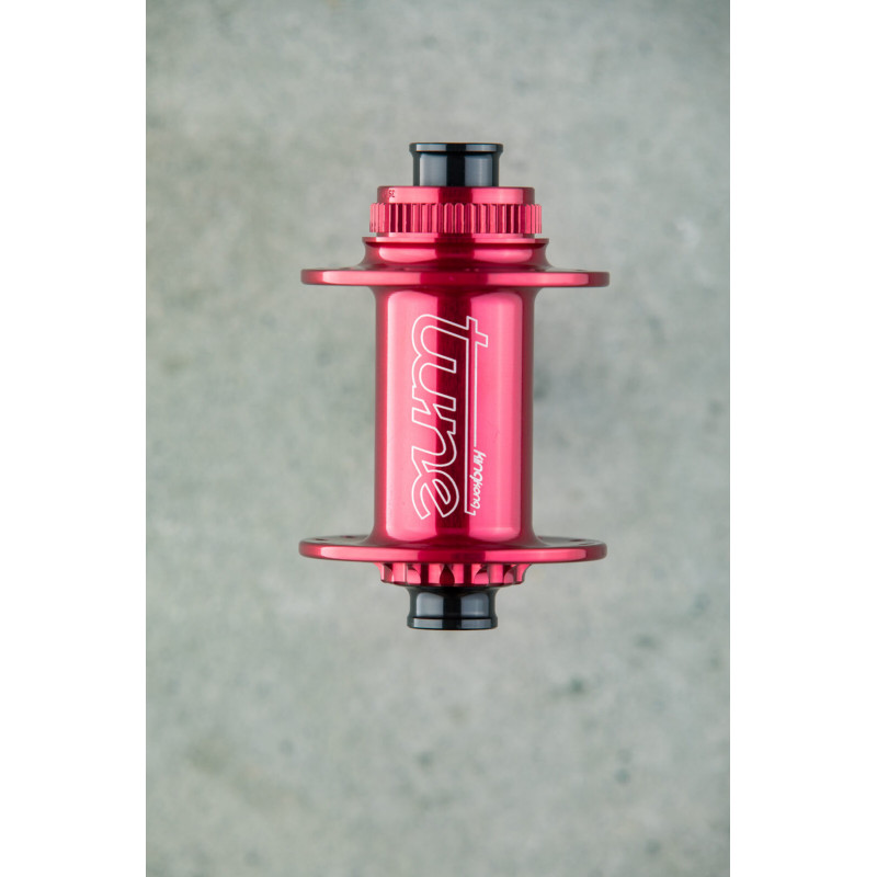 TUNE, Tune Front-Nabe, Centerlock, 12x100mm, 24 Speichenlöcher, rot, mit Retro Logo