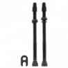 TUNE tubeless Ventil/Valve, 1 Paar (2 Stück), Länge 90mm, Sclaverand, Aluminium, black